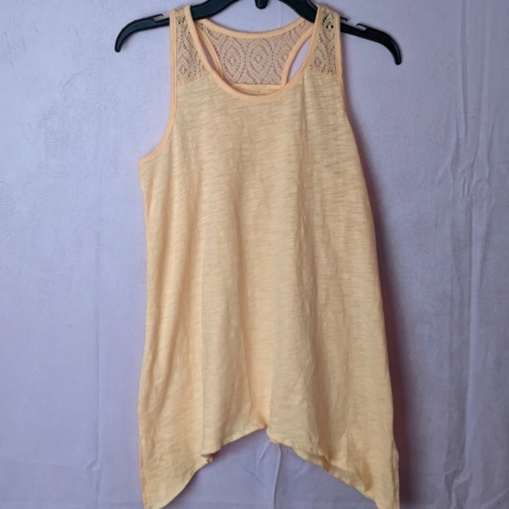 Old Navy Girls Light Orange Tunic Length Lacy Tank Top size Large 10/12